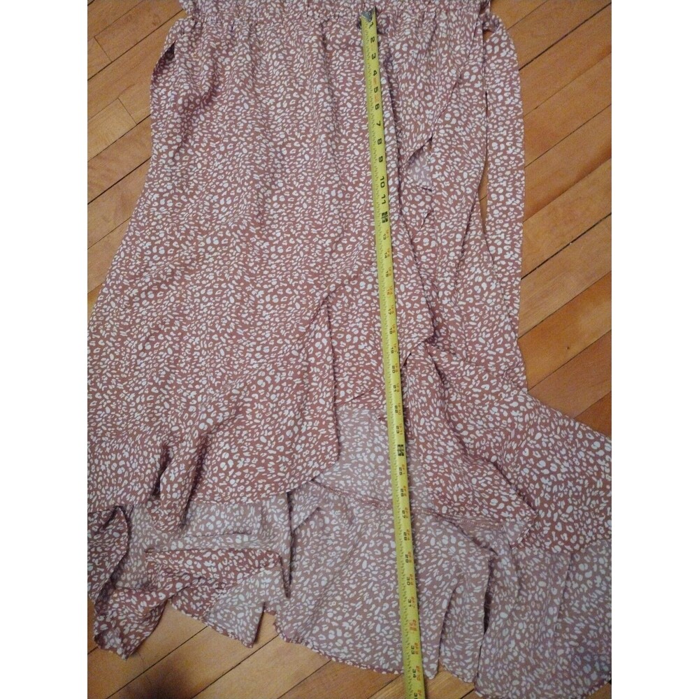 In' Voland Mauve Flouncy Faux Wrap High Low Dress Size 16 - Picture 7 of 7